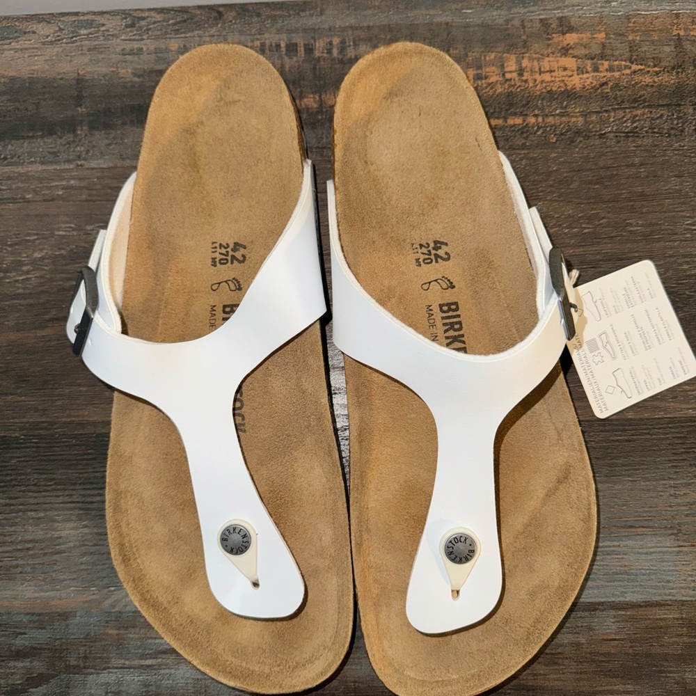 Birkenstock Women's White Sandals- Size 42 New in Box